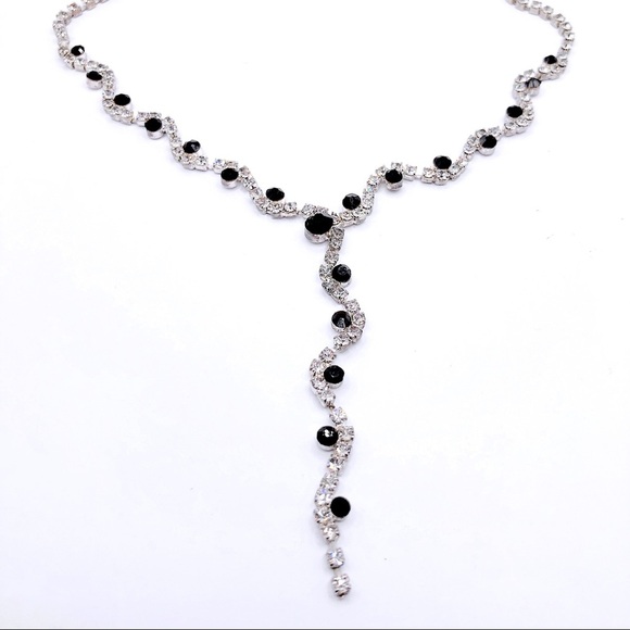 Formal Crystal Y Necklace Dripped Waterway Necklace - Picture 1 of 7